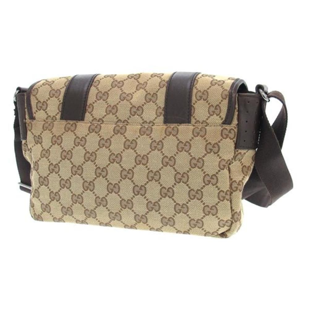 Gucci Messenger Bag Canvas Beige GG Shoulder Bag - Picture 2 of 4